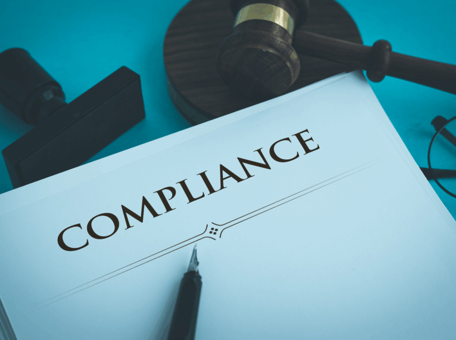 Illustration de la mise en conformité réglementaire et des obligations LCB-FT pour les entreprises financières.